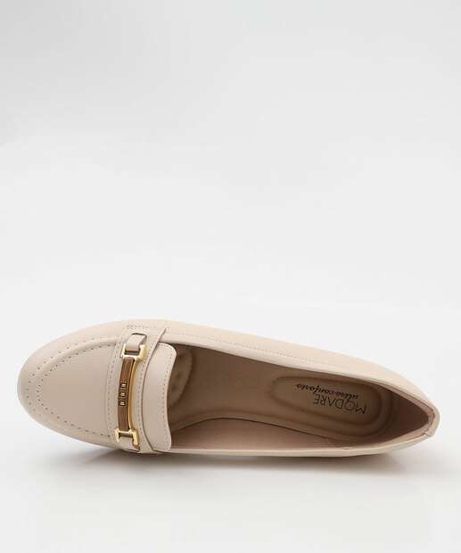 Mocassim Loafer Feminino Modare Bege