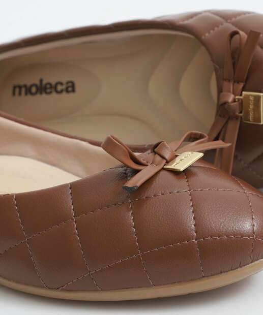 Sapatilha Feminina Bico Redondo Moleca Marrom