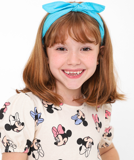 Vestido Infantil Minnie Disney Tam 4 a 10 Bege