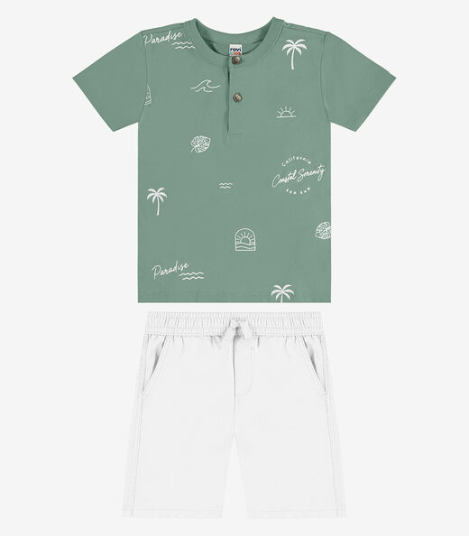 Image_Conjunto Camiseta Com Bermuda Infantil Rovi Kids Verde