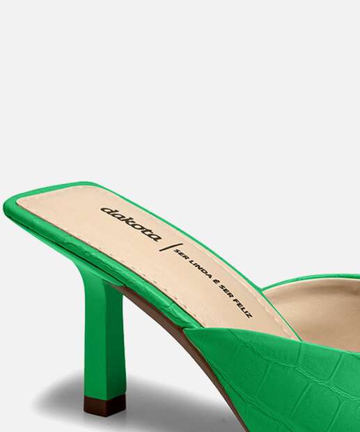 Tamanco Feminino Salto Fino Croco Dakota