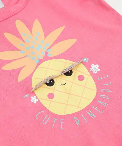 Camiseta Infantil Abacaxi Marisa Tam 1 a 3