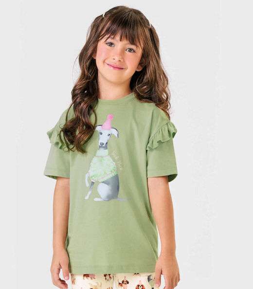 Conjunto Infantil Blusa Com Bermuda Trick Nick Verde