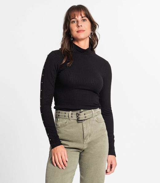 Image_Blusa Feminina Em Ribana Canelada Rovitex Preto