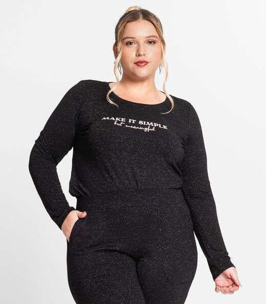 Image_Blusa Feminina Manga Longa Plus Size Secret Glam Preto