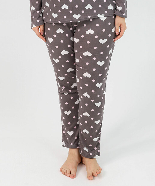 Pijama Feminino Plus Size Marisa Cinza