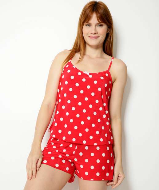 Pijama Feminino Poá Alças Finas Marisa