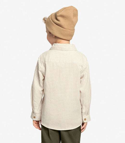 Camisa Infantil Masculina Manga Longa Trick Nick Bege