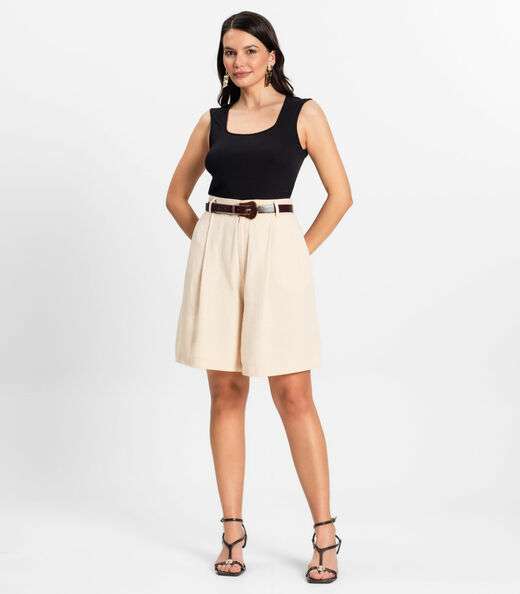 Regata Feminina em Ribana de Viscose Rovitex Preto