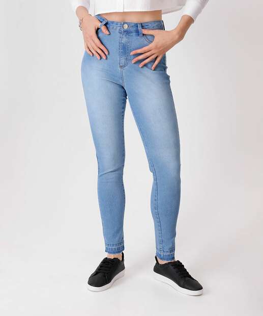 Calça Jeans Skinny Barra Desfiada Feminina Marisa