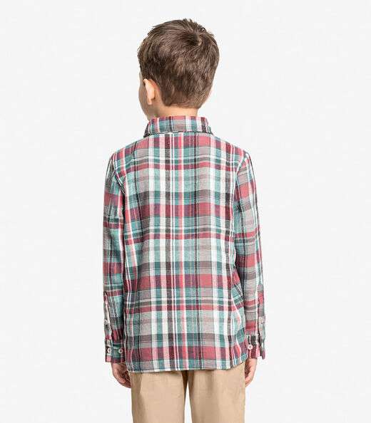 Camisa Infantil Manga Longa Xadrez Trick Nick Preto