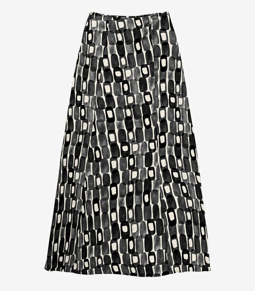 Saia Longa Feminina Estampada Endless Preto