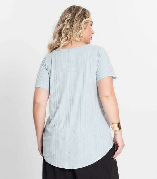 Blusa Feminina Plus Size da Infinita Cor Azul