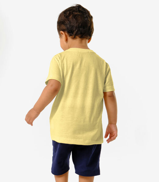 Conjunto Infantil Camiseta Com Bermuda Trick Nick Amarelo