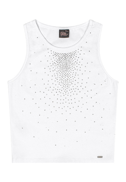 Regata Juvenil em Cotton com Strass Gloss