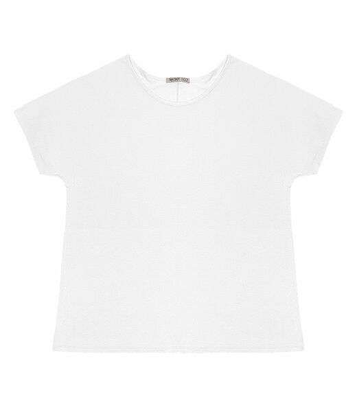 Blusa Manga Curta Feminina Plus Size Secret Glam Branco