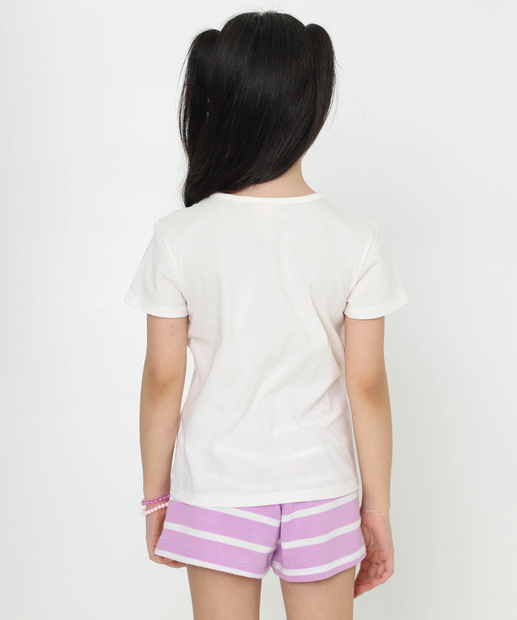 Conjunto Infantil Estampado Marisa Tam 4 a 10 Off White