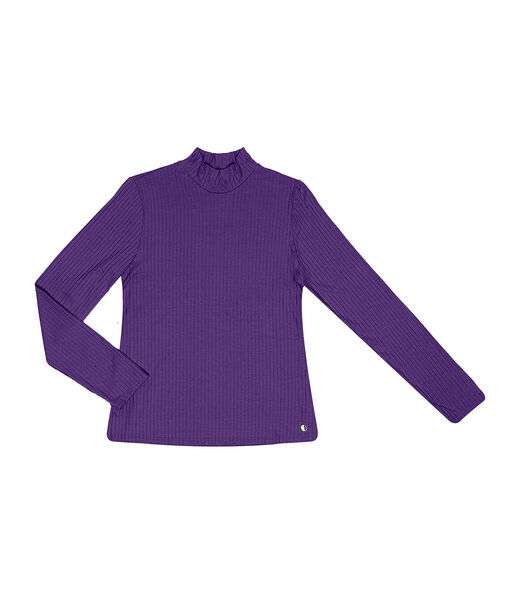 Blusa Manga Longa Canelada Rovitex Roxo
