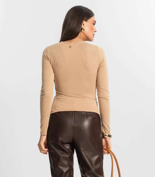 Blusa Feminina Manga Longa Endless Marrom