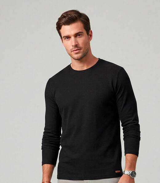 Camiseta Manga Longa Diametro Preto