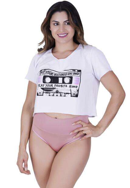 Calcinha Rubi Cós Duplo Microfibra Concept Lingerie Rosa