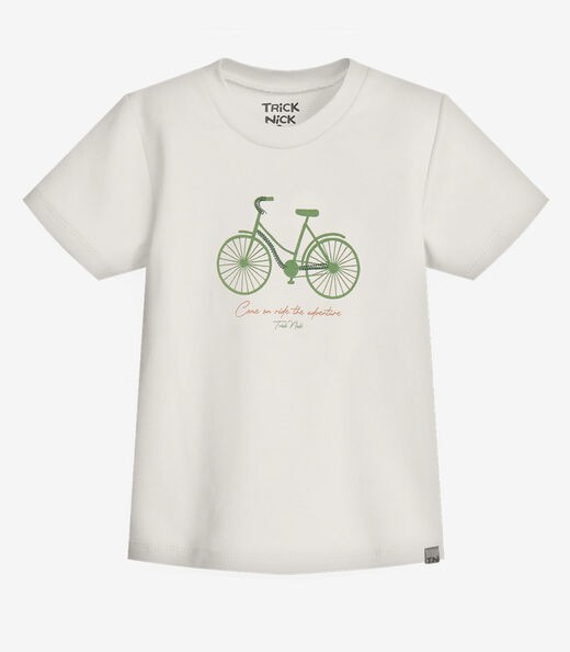 Conjunto  Infantil Camiseta Com Bermuda Trick Nick Bege