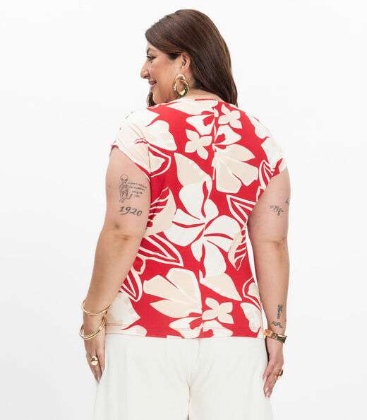 Blusa Manga Curta Feminina Secret Glam Vermelho