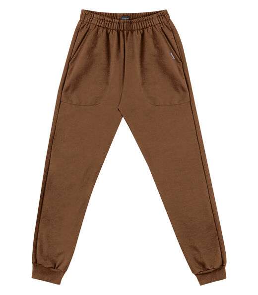 Calça Masculina Plus Size Em Moletom Diametro Marrom