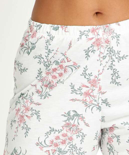 Pijama Feminino Estampa Floral Manga Curta Marisa