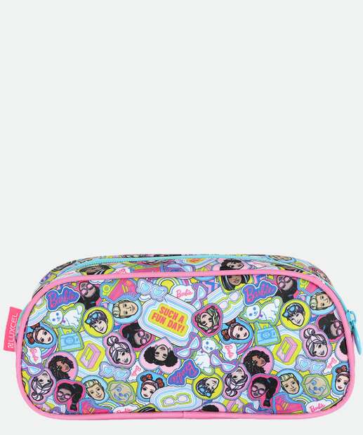 Estojo Escolar Infantil Barbie Rosa
