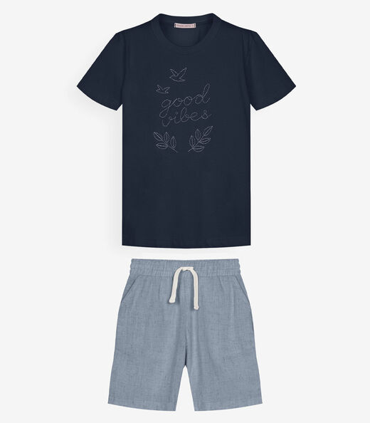 Image_Conjunto Infantil Camiseta Com Bermuda Trick Nick Azul