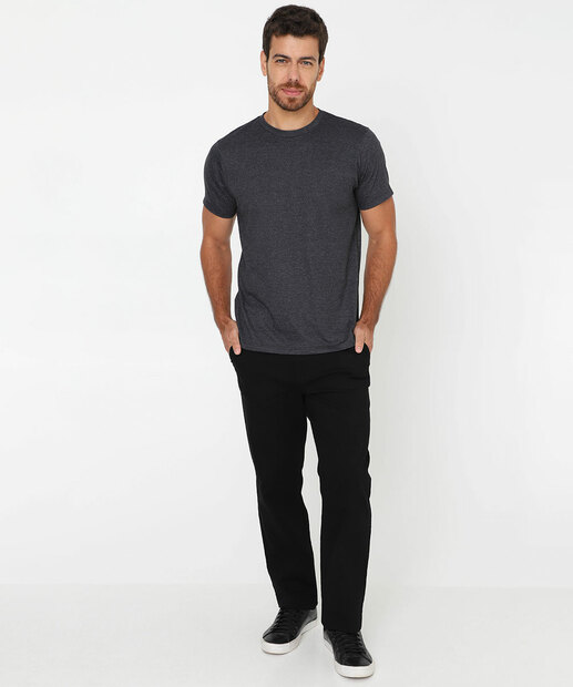 Camiseta Masculina Básica Mescla Marisa Chumbo