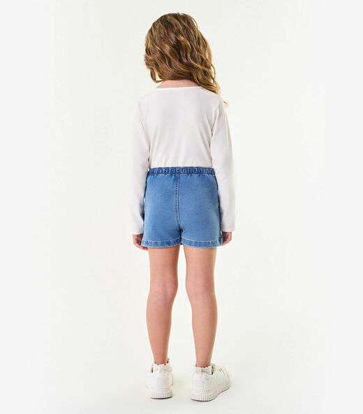 Shorts Saia Feminino Jeans Trick Nick Azul