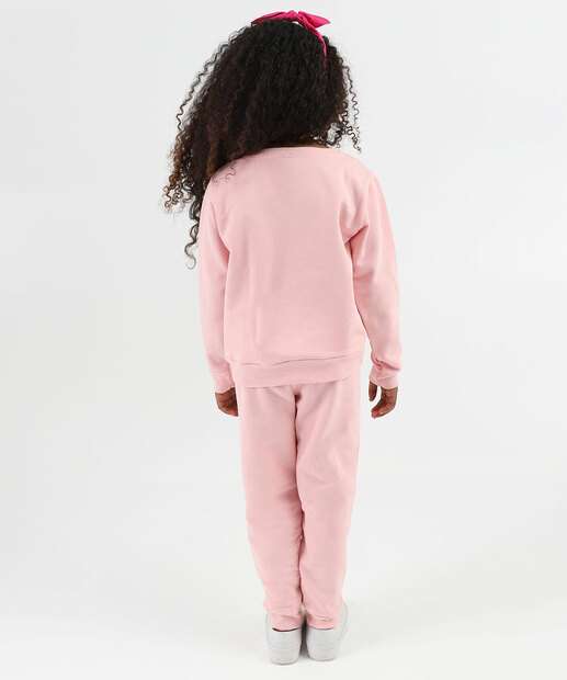 Conjunto Infantil Moletom Minnie Disney Tam 4 a 10 Rosa