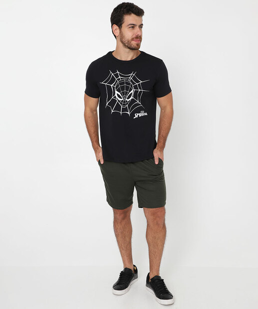 Camiseta Masculina Homem Aranha Marvel Preto