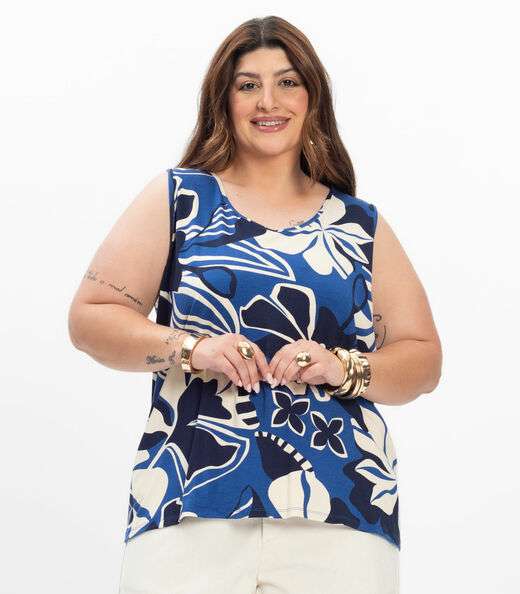 Regata Feminina Secret Glam em Viscotorcion Azul