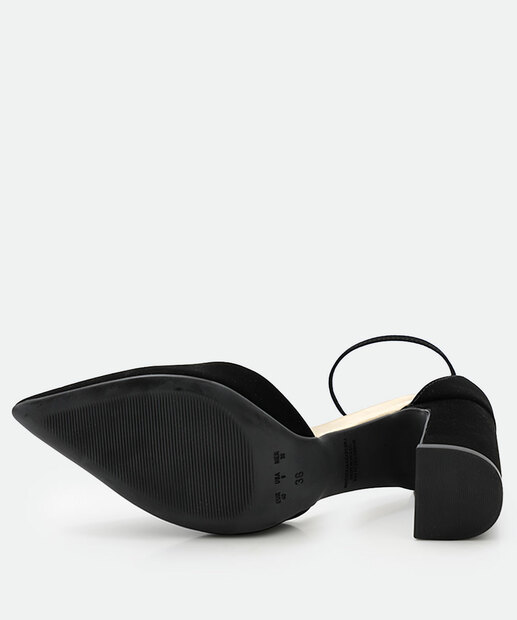 Scarpin Feminino Slingback Salto Grosso Bebecê Preto