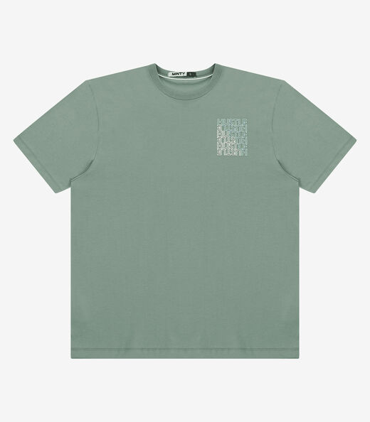 Camiseta Masculina Meia Malha Com Estampa Minty Verde
