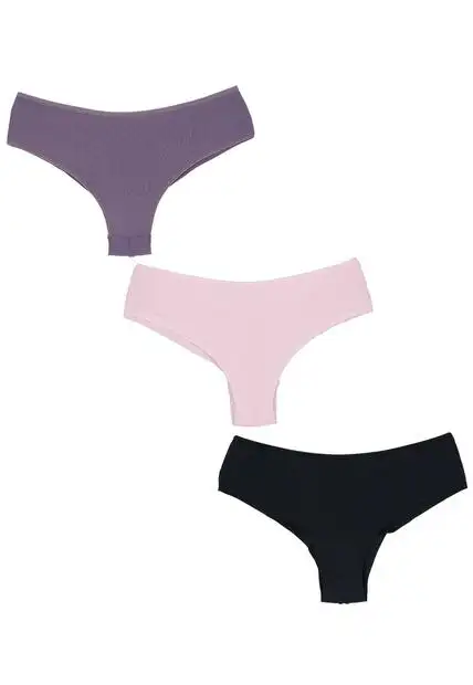 Kit 3 Calcinhas Ternura Plus Size Microfibra Fio Duplo Concept Lingerie Multicol