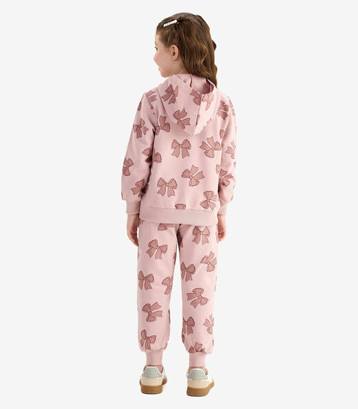 Conjunto Jaqueta e Calça Moletom Sarjado Rovi Kids Rosa