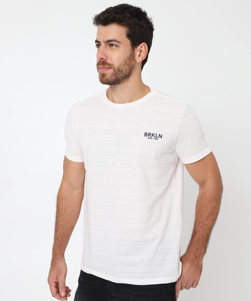 Image_Camiseta Masculina Textura Listrada Marisa Off White