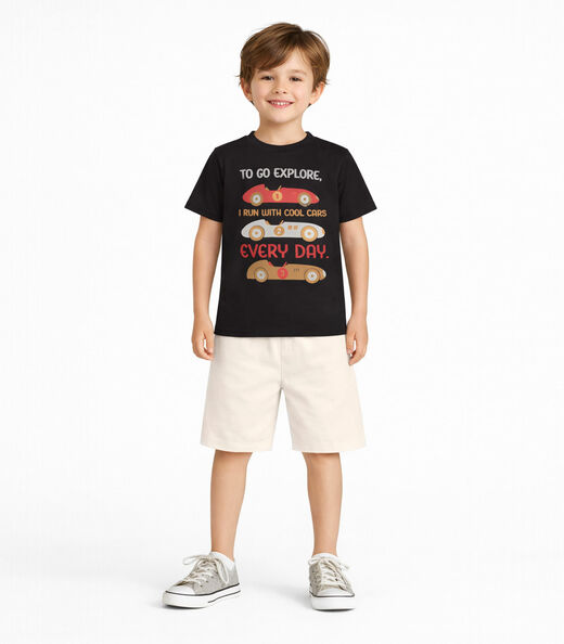 Conjunto Masculino Camiseta E Bermuda Select Bege