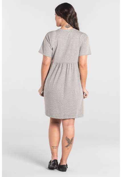 Vestido de Manga Curta em Algodão Just Basic