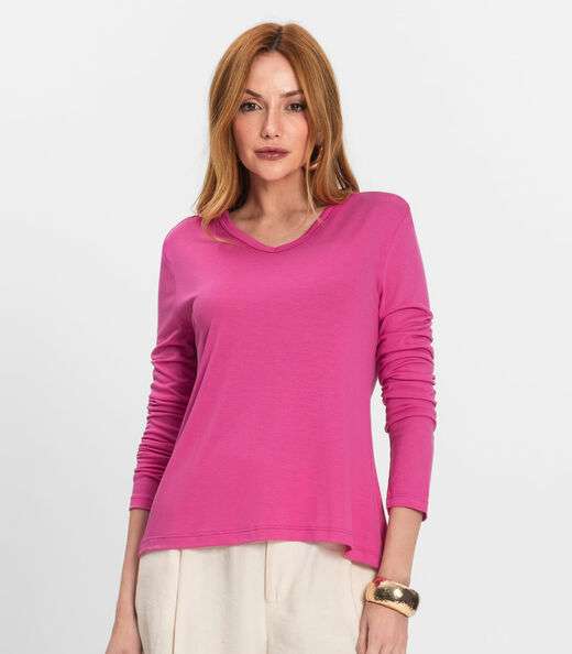 Blusa Manga Longa Select Rosa