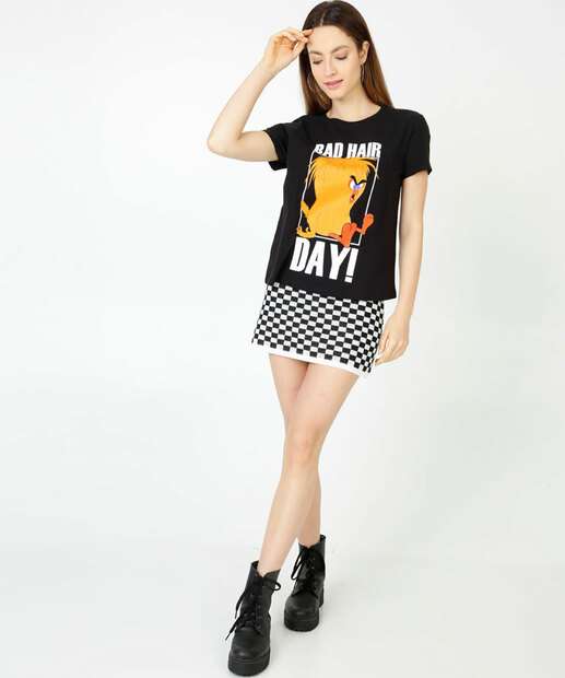 Blusa Feminina Estampada Manga Curta Looney Tunes