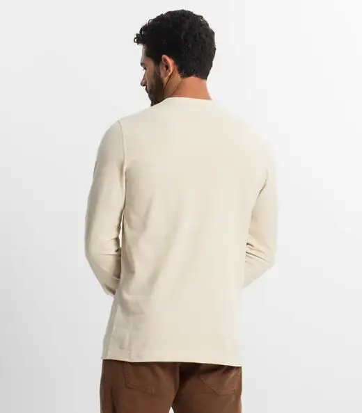 Camiseta Masculina Manga Longa Diametro Bege