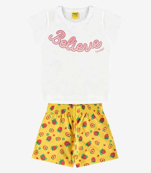 Image_Conjunto Infantil Blusa Com Shorts Rovi Kids Branco