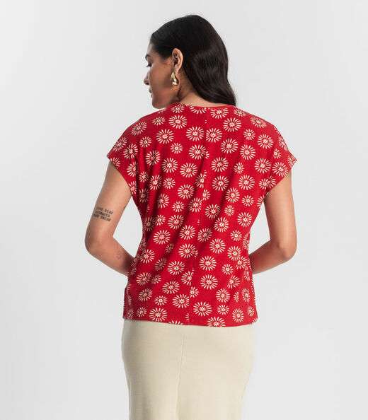 Blusa Feminina Estampada Rovitex Vermelho
