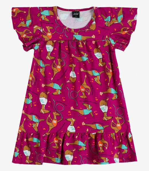 Vestido Infantil Com Manga Godê Select Rosa