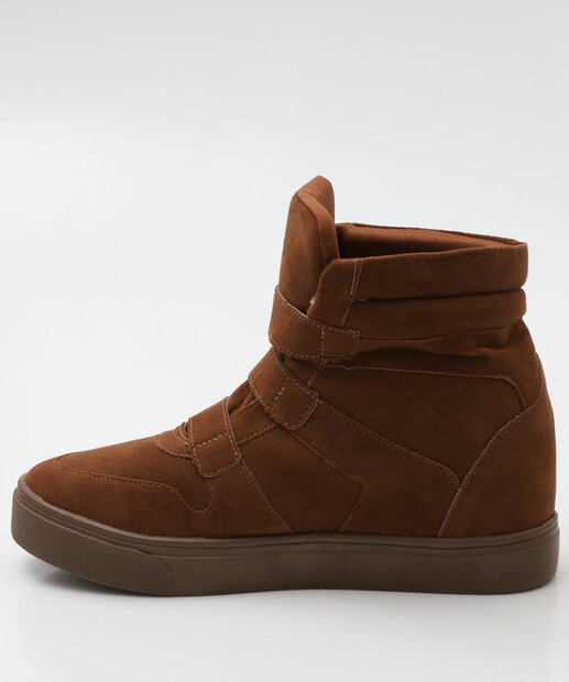 Tênis Feminino Cano Alto Via Uno Caramelo